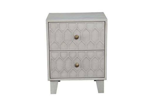 Origins by Alpine - Denver Two Drawer Nightstand in Grey - 2013-02 veiw 2