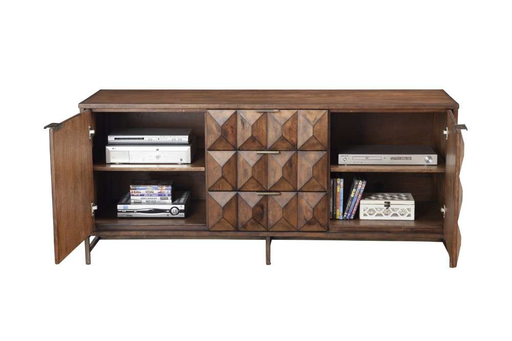 Origins by Alpine - Trig TV Console for TVs up to 70in in Mahogany - 5300-10 veiw 4