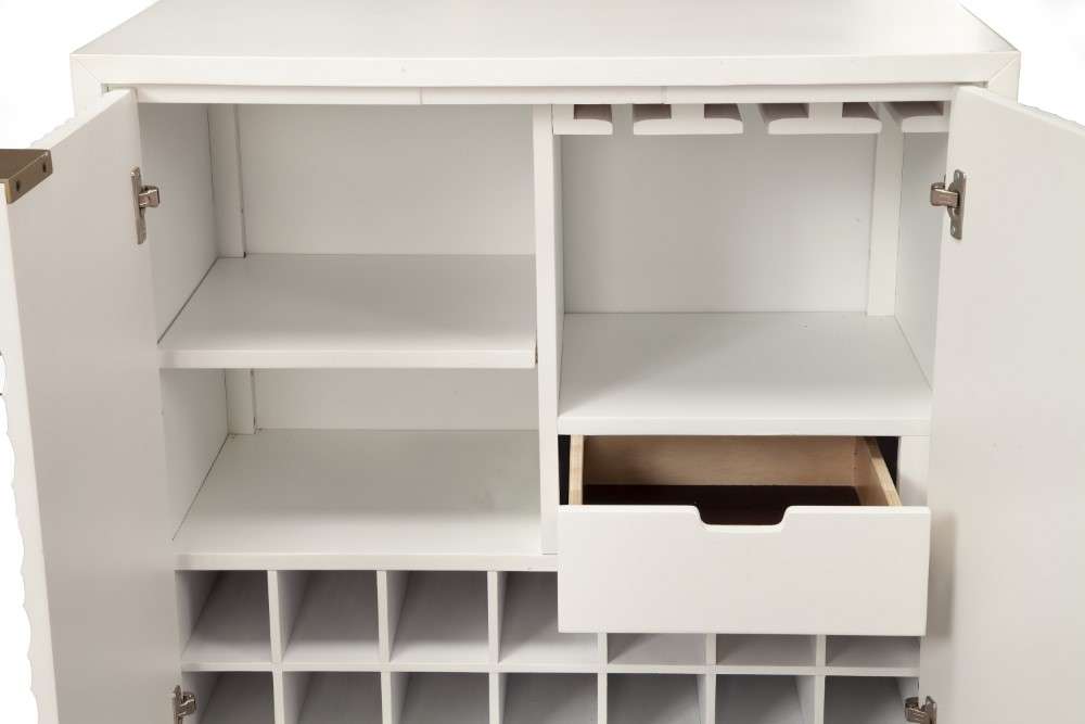 Origins by Alpine - White Pearl Bar Cabinet in White - 6400-17 veiw 6