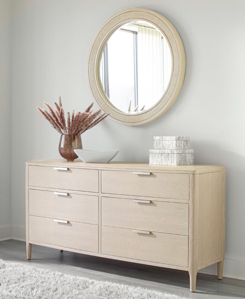 Palmetto Home - Pearl 6-Drawer Dresser and Woven Round Mirror Combo - 230-140-05M2 view 6