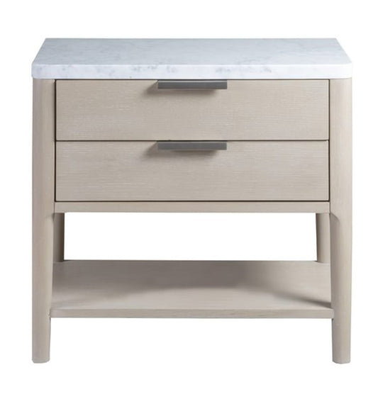 Palmetto Home - Pearl Leg Nightstand with Marble Top and USB Port - 230-3552 view 2
