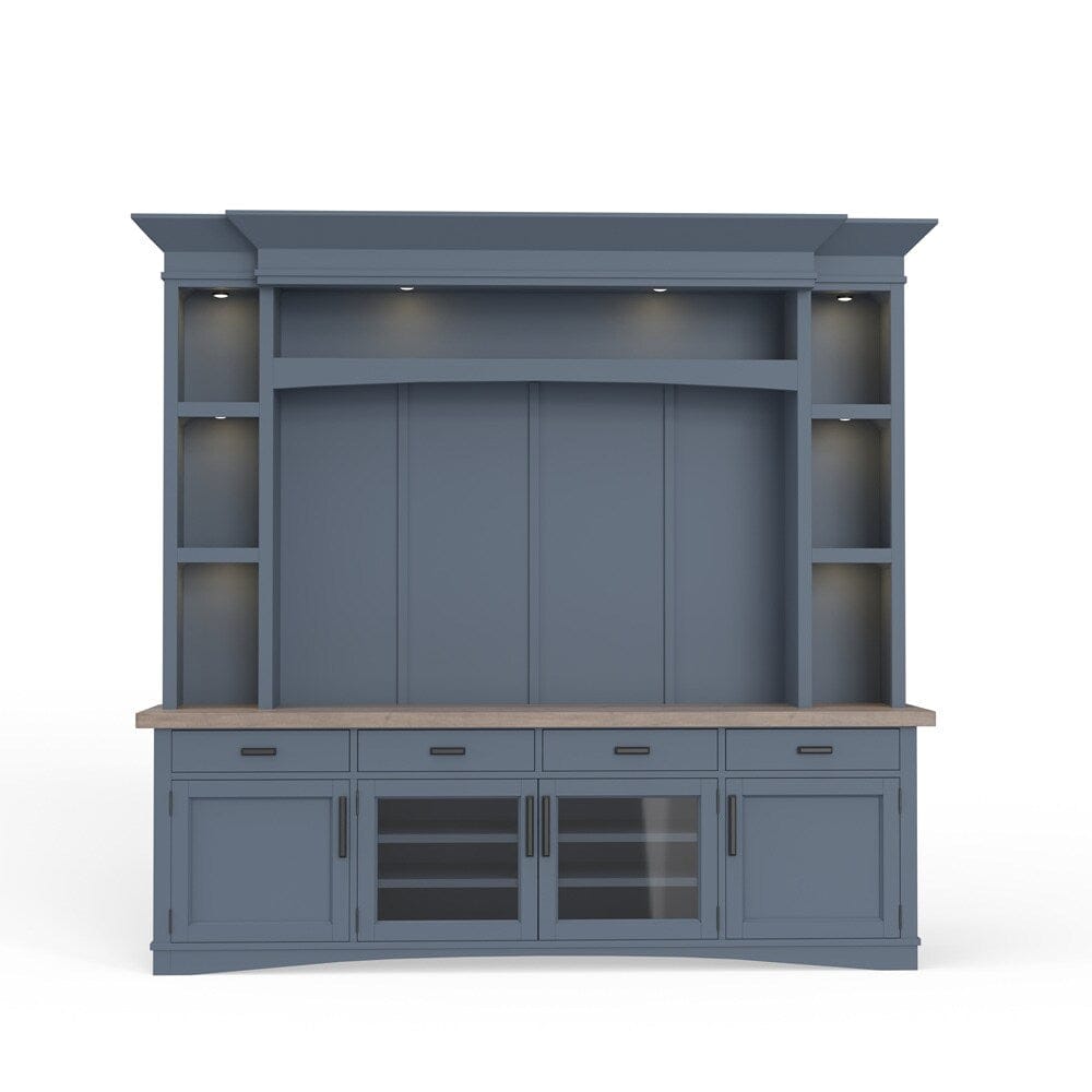 Parker House - Americana Modern 92 in. TV Console with Hutch, Backpanel and LED Lights in Denim - AME92-4-DEN view 3