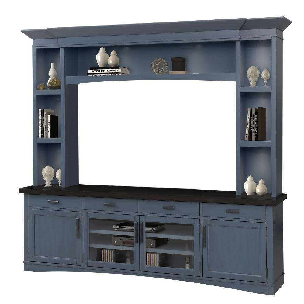 Parker House - Americana Modern Denim 92 in. TV Console with Hutch and LED Lights - AME92-3-DEN veiw 3