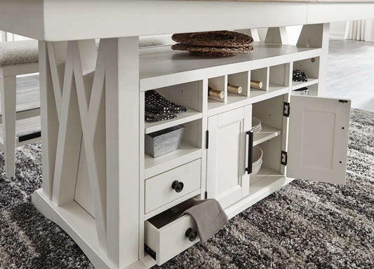 Parker House - Americana Modern Dining 72 in. Island Counter-Height Table (extends to 90 in. with 18in Butterfly Leaf) - DAME#72CH-2-COT veiw 2