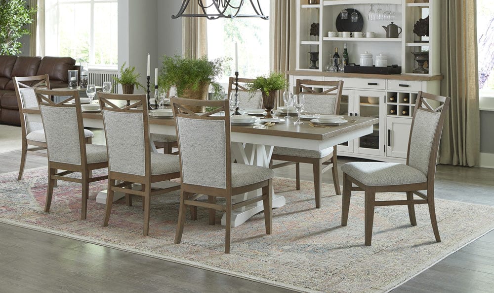 Parker House - Americana Modern Dining Extendable Trestle Table with 8 Upholstered Chairs - DAME-10PC-TRSTL-DINING view 12