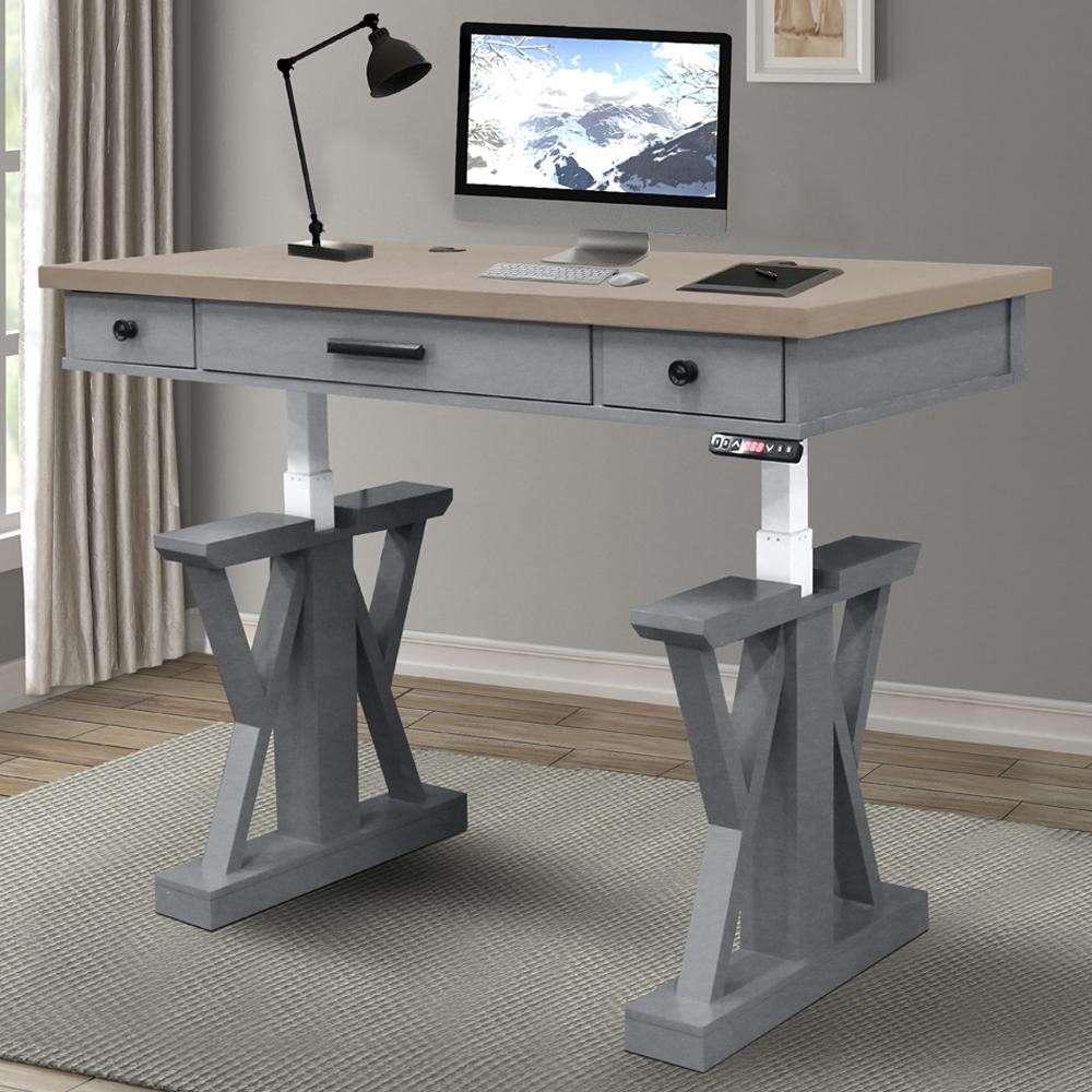 Parker House - Americana Modern Dove 56 in. Power Lift Desk (from 23 in. to 48.5 in.) - AME256-2-DOV veiw 2
