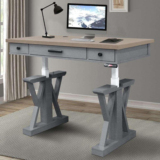 Parker House - Americana Modern Dove 56 in. Power Lift Desk (from 23 in. to 48.5 in.) - AME256-2-DOV veiw 2