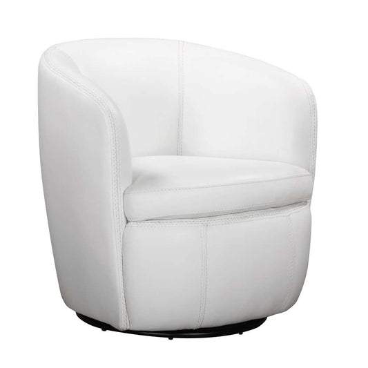 Parker House - Barolo - Snow 100% Italian Leather Swivel Club Chair (Set of 2) - SBAR#912S-2-SNOW view 2