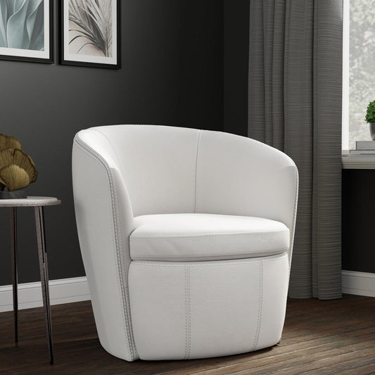 Parker House - Barolo - Snow 100% Italian Leather Swivel Club Chair - SBAR#912S-SNOW veiw 2