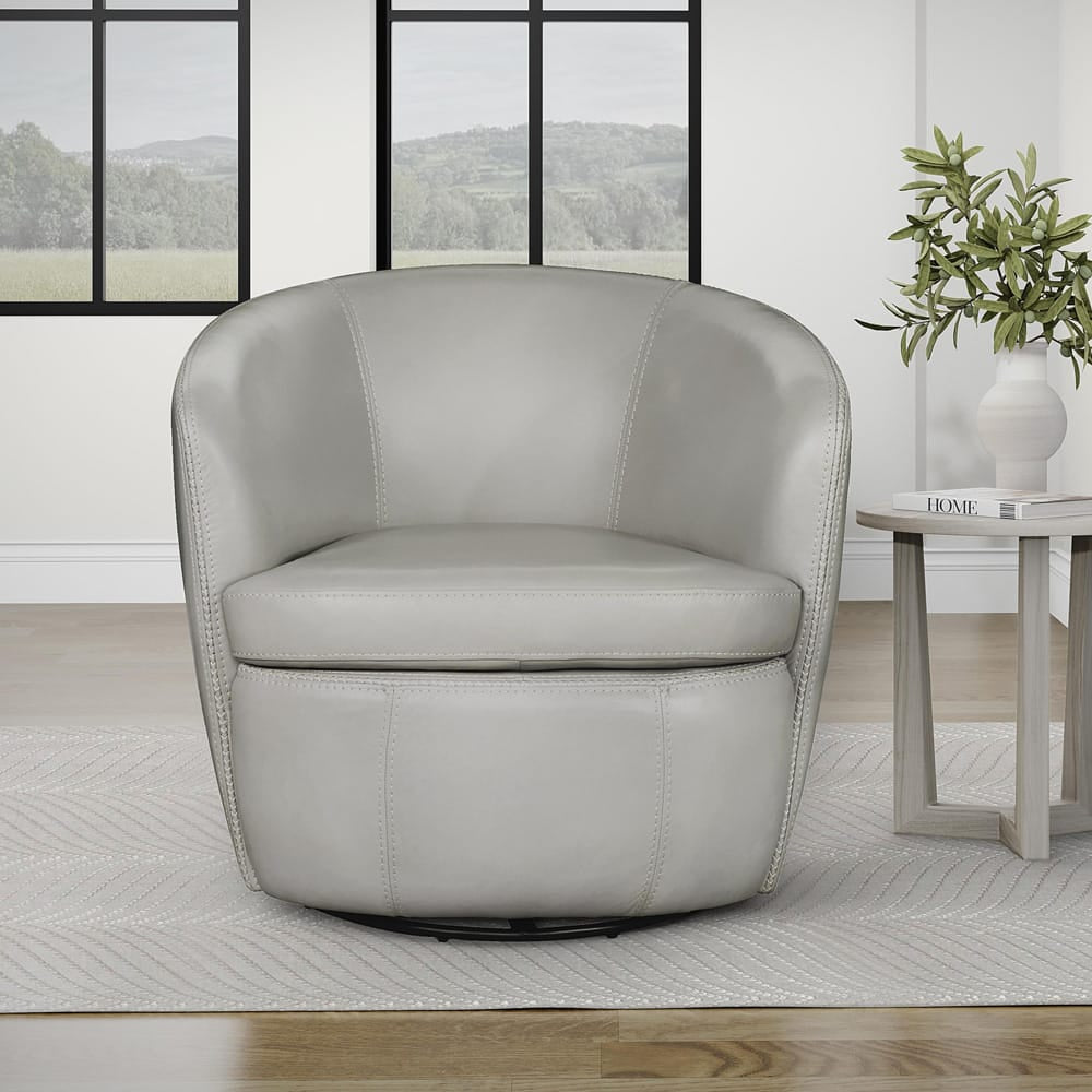 Parker House - Barolo - Steamboat Ice 100% Italian Leather Swivel Club Chair - SBAR#912S-STIC view 8