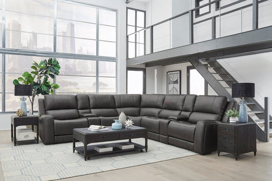 Parker House - Belmont - Autumn Fog 7 Piece Zero Gravity Power Reclining Sectional with Power Adjustable Headrests - Autumn Fog - MBEL-KIT-7A-P3Z-ATFG view 2