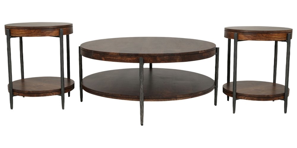Parker House - Bengal 41 Inch Round Cocktail Table with 2 End Tables - Hickory Brown - BEN-KIT-3A-OC view 4
