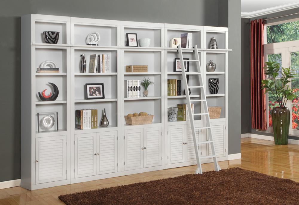 Parker House - Boca 6PC Library Bookcase Inset Wall Set in Cottage White veiw 1