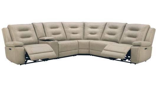 Parker House - Caldwell - Tahoe Fog 6 Piece Modular Power Reclining Sectional with Power Adjustable Headrests - MCAL-PACKA(H)-TAFG view 2