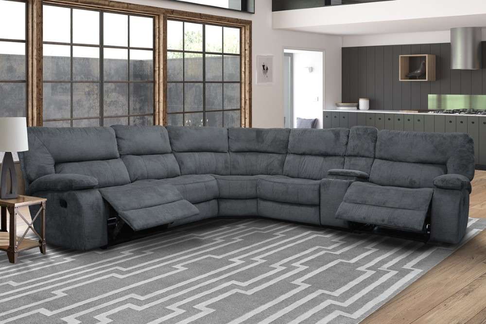 Parker House - Chapman Polo 6 Pc Manual Reclining Sectional with Drop Down Table Entertainment Console - MCHA-PACKA-POL_CLOSEOUT veiw 2