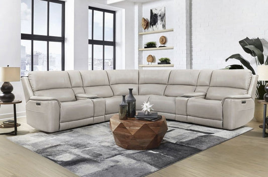 Parker House - Easton - Steamboat Quartz 7 Piece Zero Gravity Power Reclining Sectional with Power Adjustable Headrests - Beige - MEAS-KIT-7A-P3Z-STQZ view 2