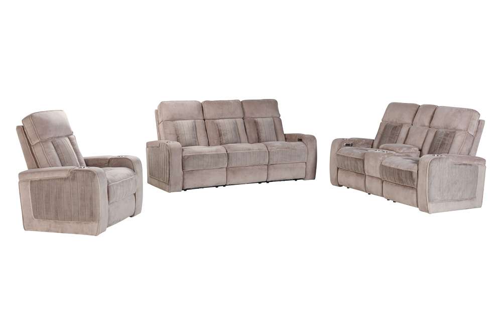 Parker House - Equinox - Mushroom Power Reclining Sofa Loveseat and Recliner - MEQU-321PH-MURM veiw 1