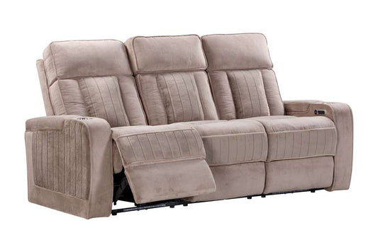 Parker House - Equinox - Mushroom Power Reclining Sofa with Drop Down Table - MEQU#834PH-MURM veiw 2