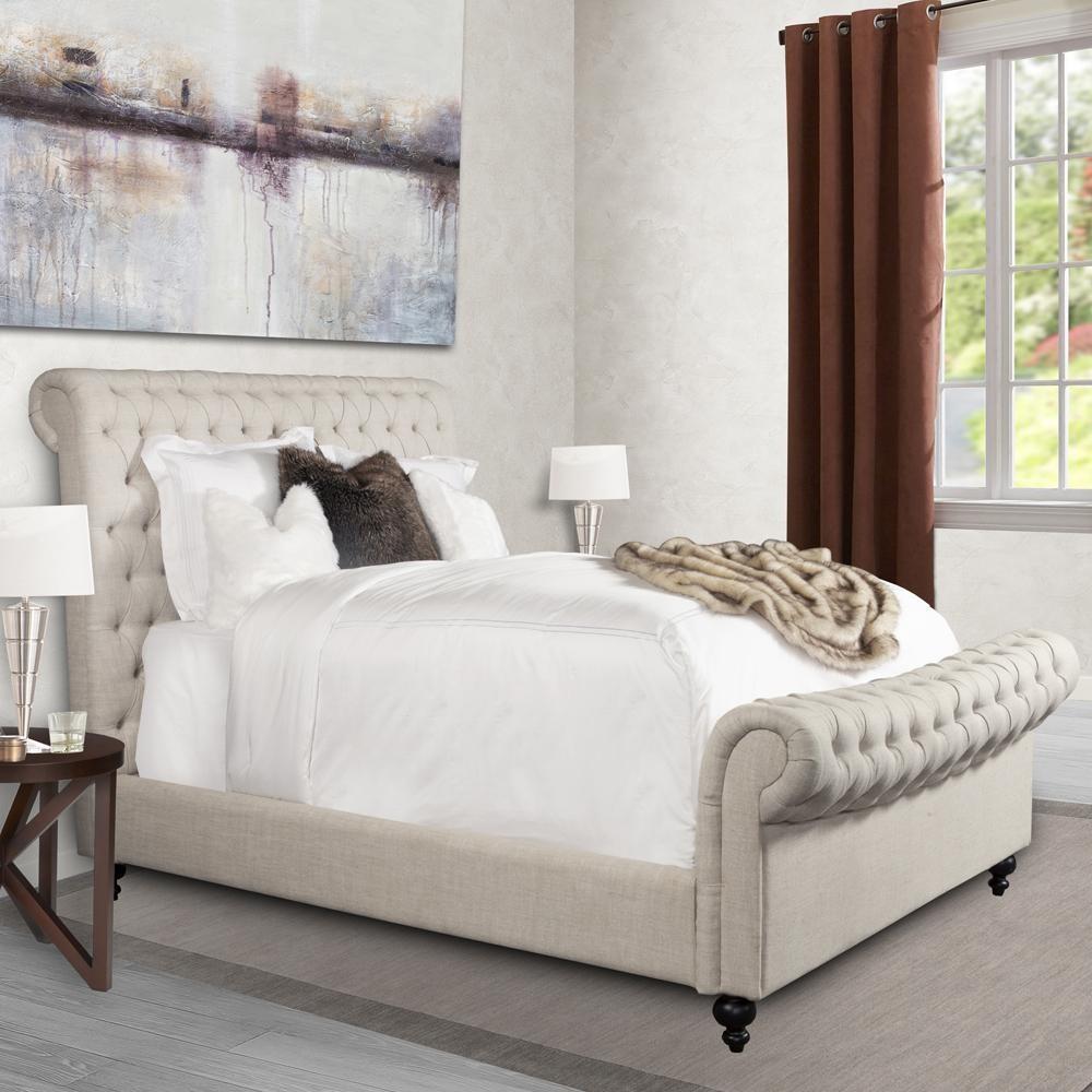 Parker House - Jackie Queen Bed in Crepe - BJAC8000-3-CRP veiw 3