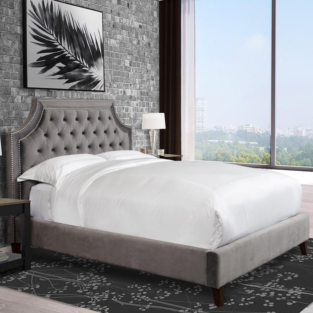 Parker House - Jasmine Flannel (Grey) King Bed - BJAS9000-2-FLN view 3