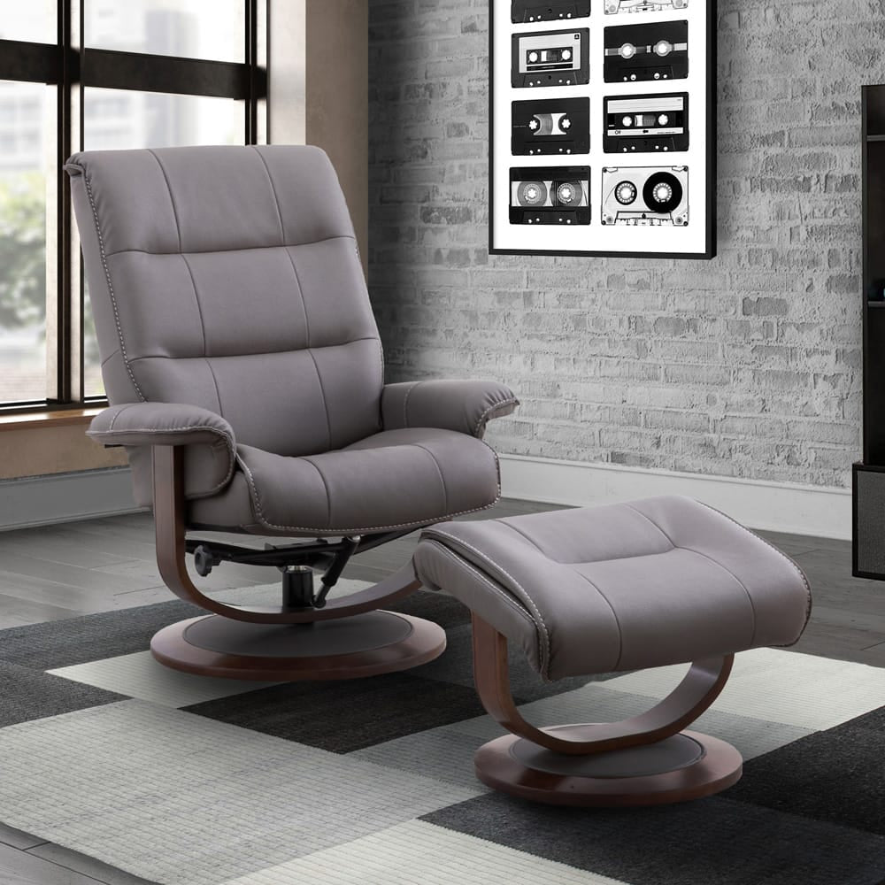 Parker House - Knight - Haze Manual Reclining Swivel Chair and Ottoman - MKNI#212S-HAZ view 4