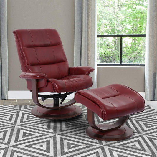 Parker House - Knight Manual Reclining Swivel Chair and Ottoman in Rouge - MKNI212S-ROU view 2