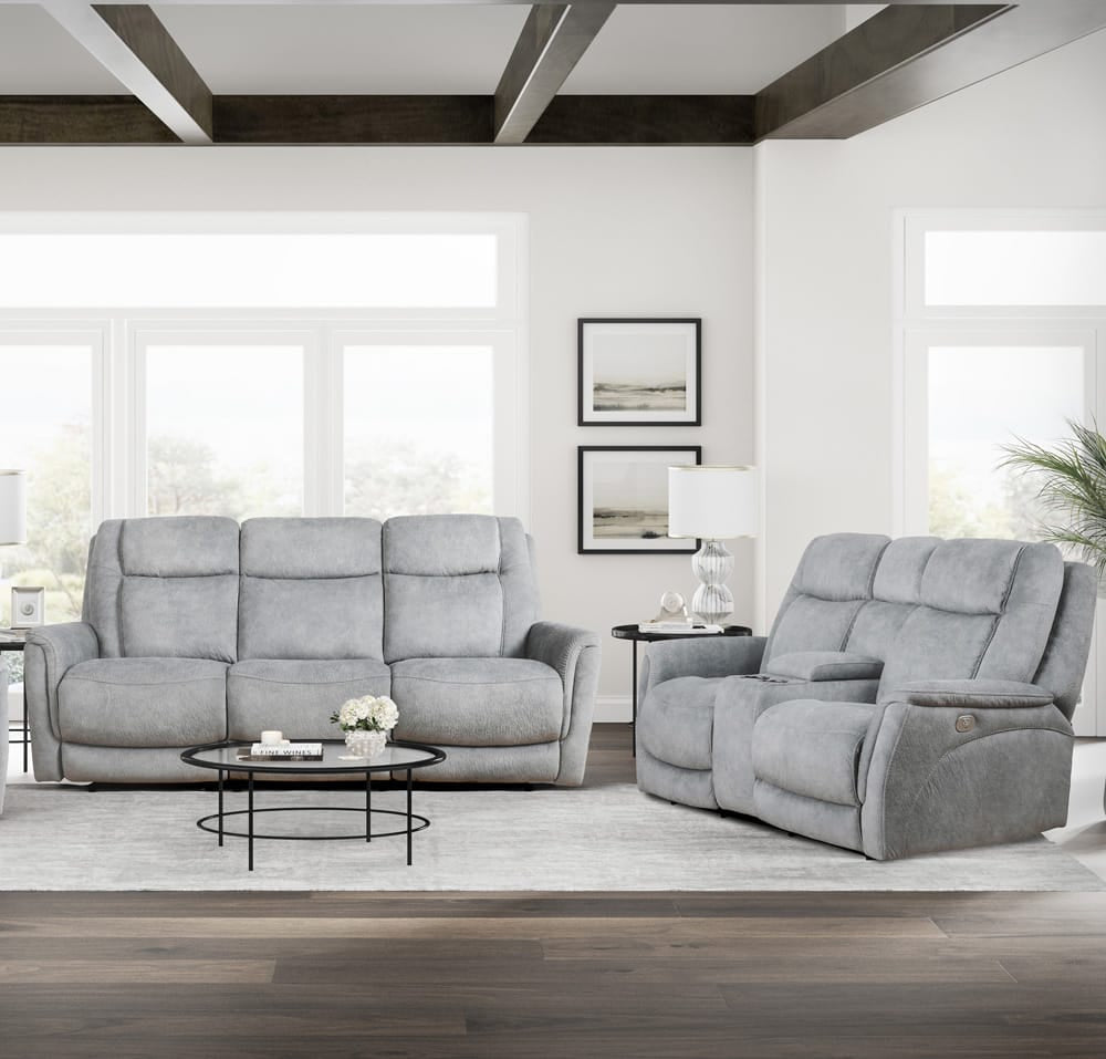 Parker House - Linus - Hudson Grey Power Reclining Sofa and Loveseat - MLIN-32PHZ-HGY view 10