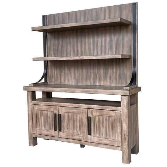 Parker House - Lodge Dining Counter Height Extendable Table with 2 Sling Stools 2 X-Back Stools 1 Bench Buffet with Hutch - DLOD-9PC-TBL-2SL-2XBK-1B-HUT view 2