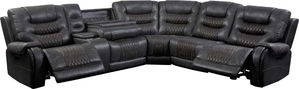 Parker House - Outlaw - Stallion 6 Piece Modular Power Sectional with Drop Down Table and Power Adjustable Headrests - MOUT-PACKT(H)-STA veiw 3