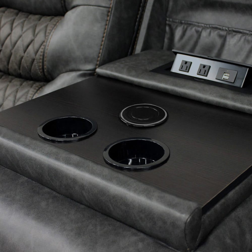 Parker House - Outlaw Stallion 6 Pc Power Sectional with Drop Down Table, Power Headrests and Entertainment Console - MOUT-PACKT(H)-STA view 4
