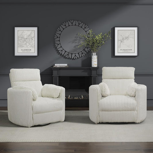 Parker House - Radius - Mega Ivory Power Swivel Glider Recliner (Set of 2) - MRAD#812GSP-2-MGIV view 2