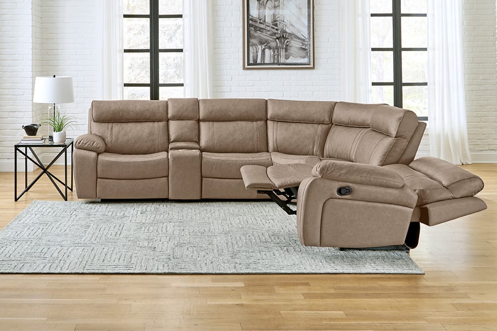 Parker House - Theon - Stokes Toffee 6 Piece Modular Manual Reclining Sectional and Entertainment Console - MTHE-PACKA-STOF view 5