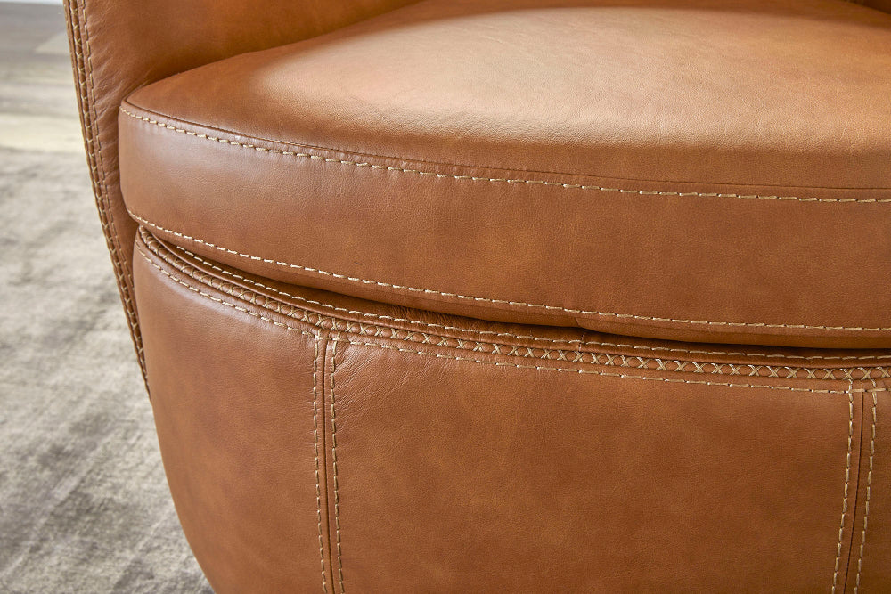 Parker Living - Barolo - Vintage Caramel 100% Italian Leather Swivel Club Chair (Set of 2) - SBAR#912S-2-VGCM