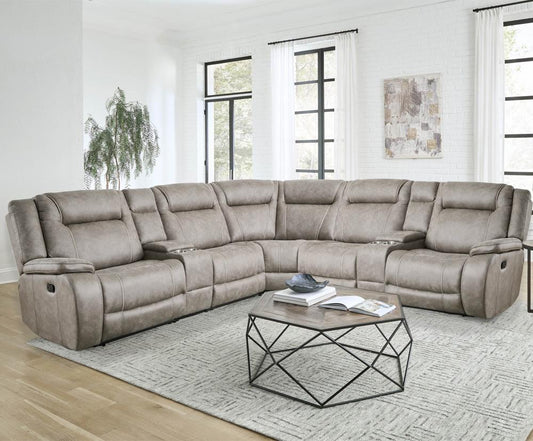 Parker Living - Blake - Desert Taupe 7 Piece Modular Reclining Sectional and Entertainment Console - MBLA-PACKT7-DTAU veiw 2