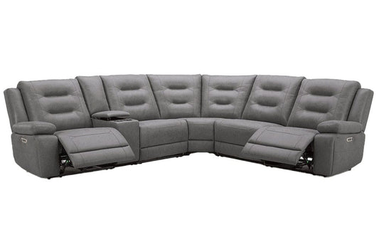 Parker Living - Caldwell - Tahoe Fog 6 Piece Modular Power Reclining Sectional with Power Adjustable Headrests - MCAL-PACKA(H)-TACH view 2