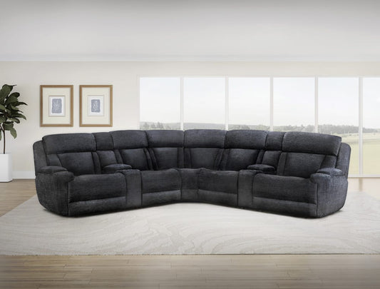 Parker Living - Dalton - Lucky Charcoal 7 Piece Modular Power Reclining Sectional with Power Adjustable Headrests - MDAL-PACKT7(H)-LCH view 2
