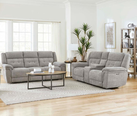 Parker House - Richland - Bristol Grey Power Reclining Sofa and Loveseat - MRIC-32PH-BRGR veiw 2