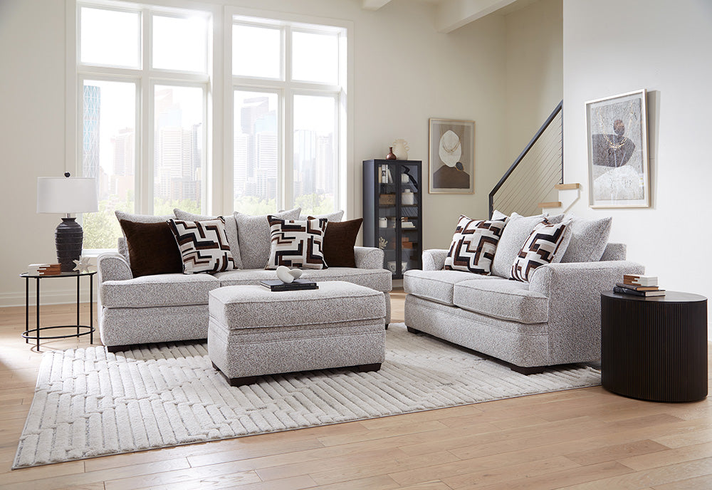 Peak Living - 100 Newlyn Cognac Warp Sofa in White - 10003-5777 view 2