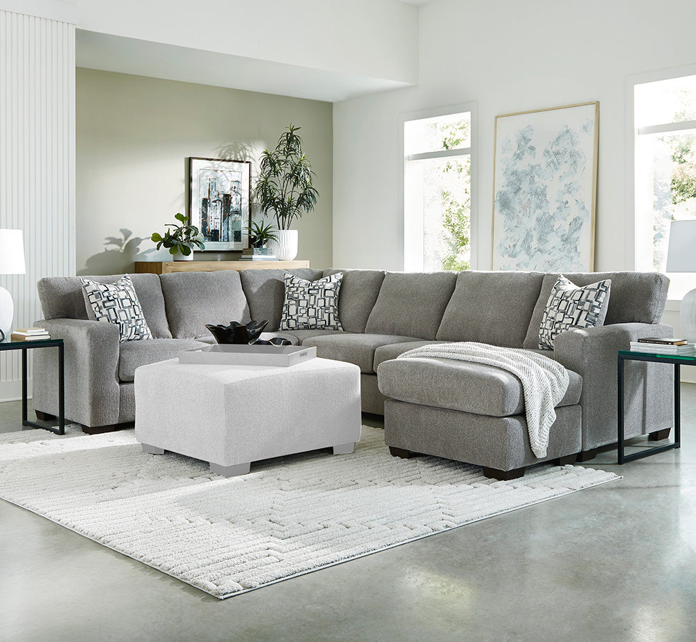Peak Living - 106 Greenland Earth RSF Chaise Sectional in Grey - 10610-2241_10630-2241 view 1