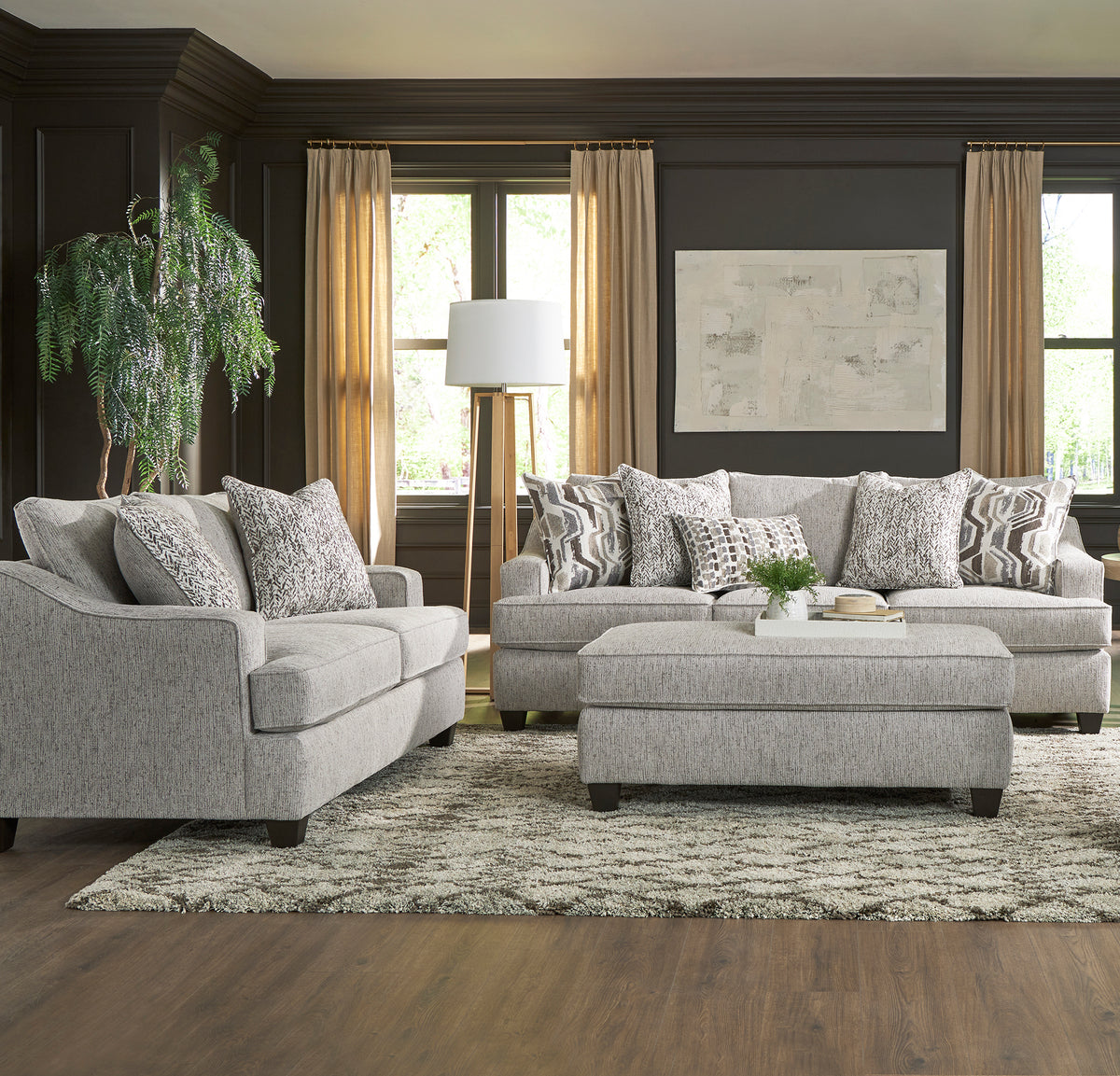 Peak Living - 250 Cannon Linen Ottoman in Linen - 25005-3557 view 2
