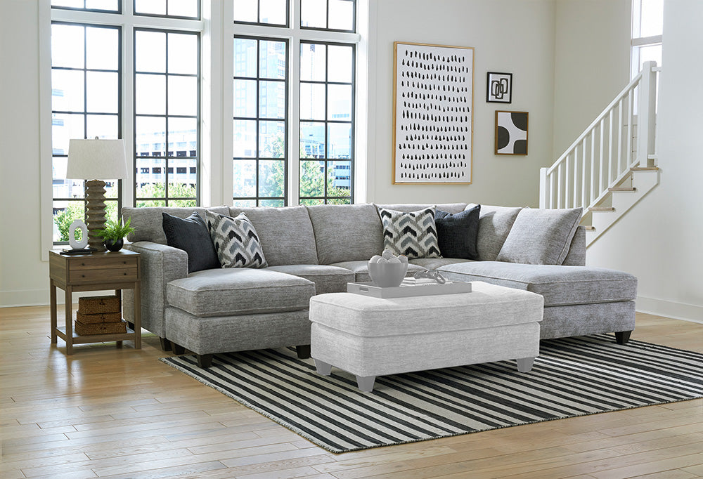 Peak Living - 450 Galactic Light Grey Double Chaise Sectional in Grey - 45020-1614_45013-1614 view 1