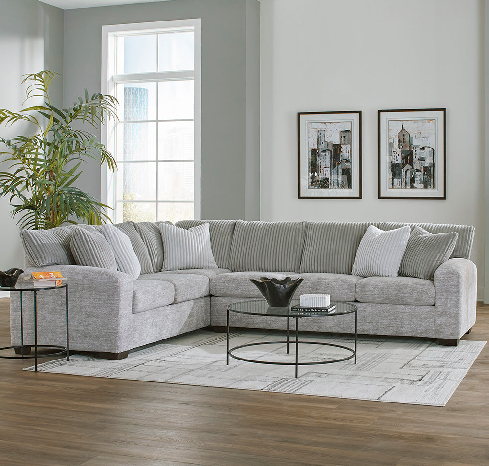 Peak Living - 460 Galactic Oyster/Lush Pewter Sectional in Grey - 46010-1612_46023-1612 view 1