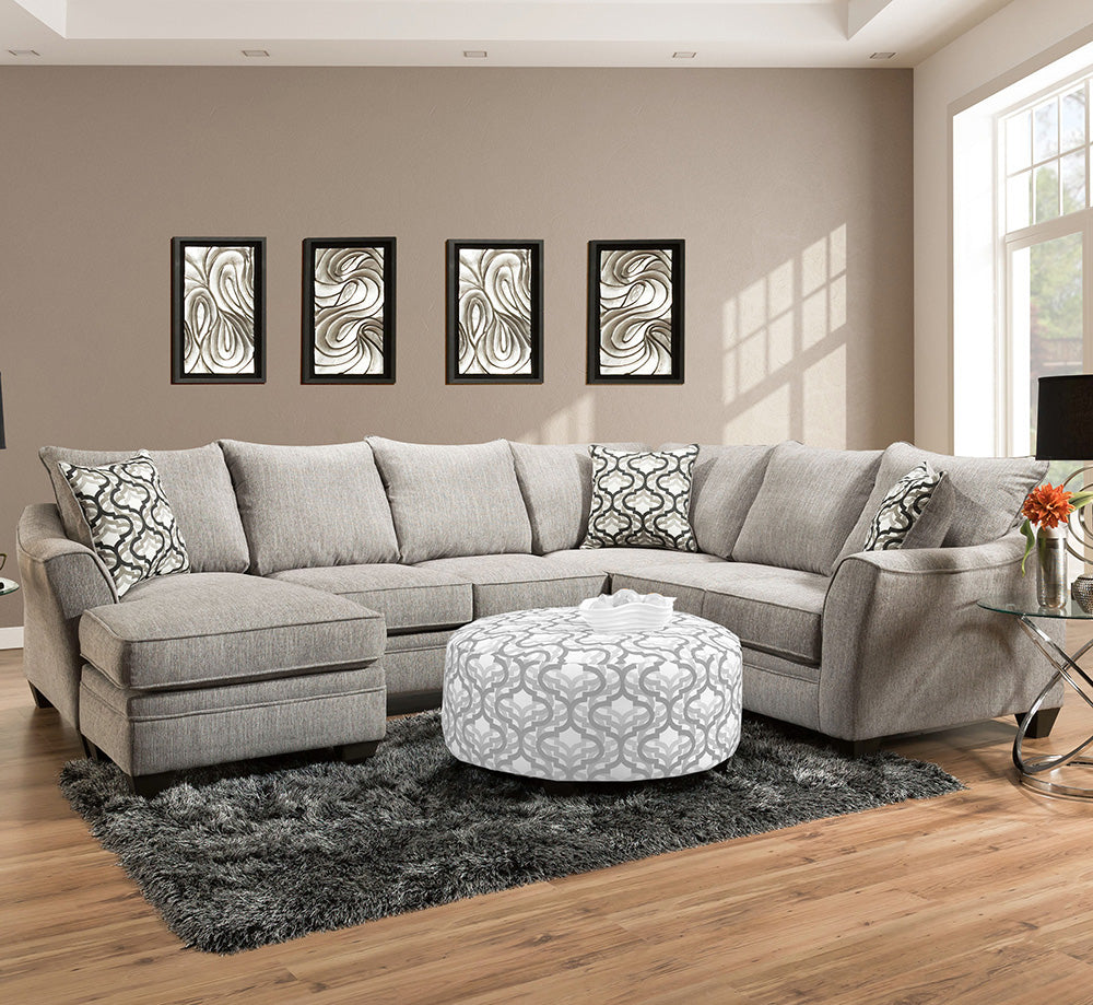 Peak Living - 4810 Dante Concrete Sectional w/ LSF Chaise in Grey - 4837-2124_4840-2124 view 1