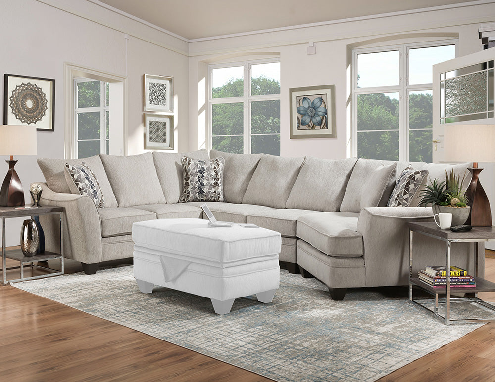 Peak Living - 4810 Tide Cloud Sectional in Light Grey - 4810-6365_4815-6365_4822-6365 view 1