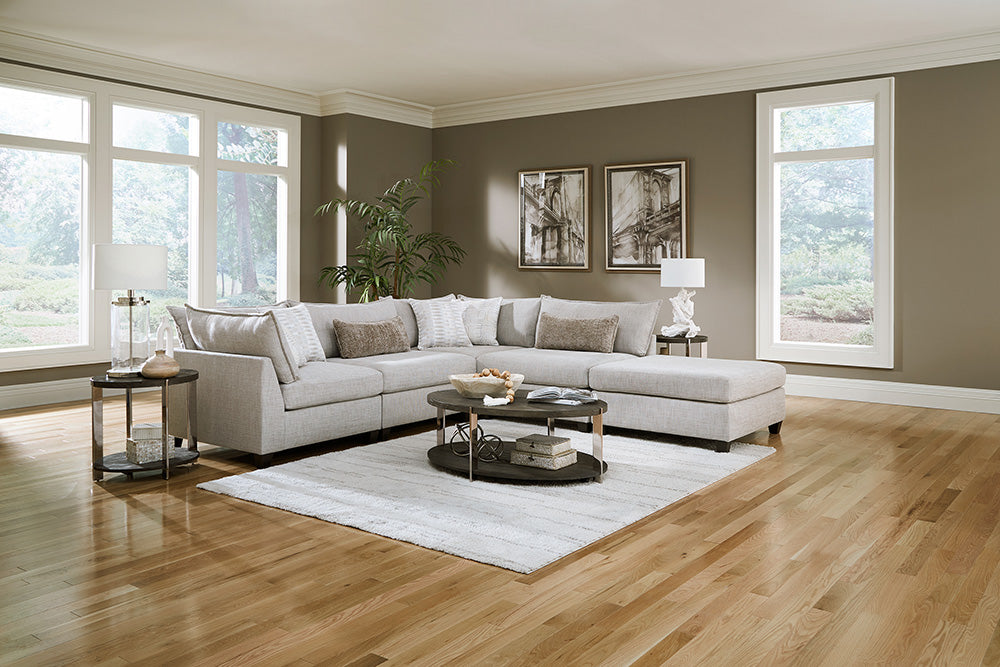 Peak Living - 630 Pacino Nickel Modular Sectional in Light Grey - 63024-2157_63024-2157_63011-2157_63011-2157_63005-2157 view 1