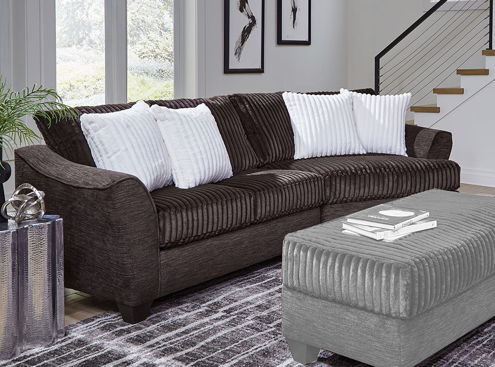 Peak Living - 640 Greame Espresso/Massis Espresso Cuddler Sofa in Brown - 64015-4024_64016-4024 view 1