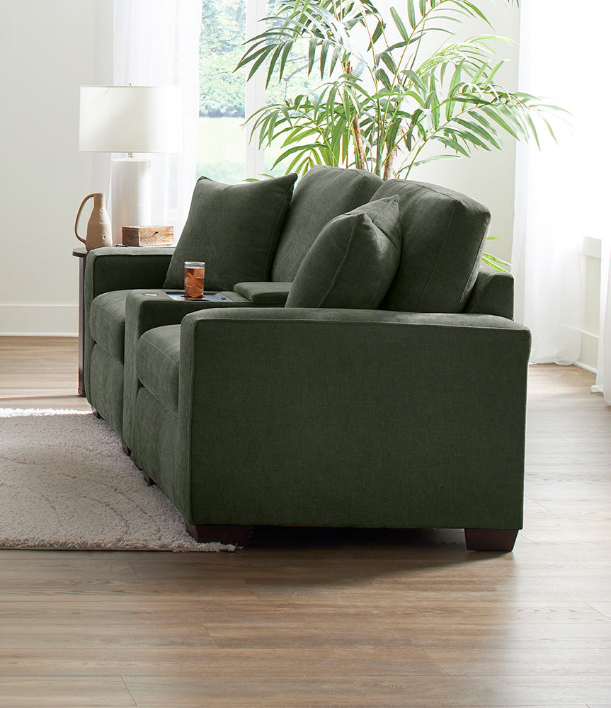 Peak Living - 730 Cardiff Forest Loveseat w/ Console in Green - 73076-4703_73077-4703_73018-4703 view 4