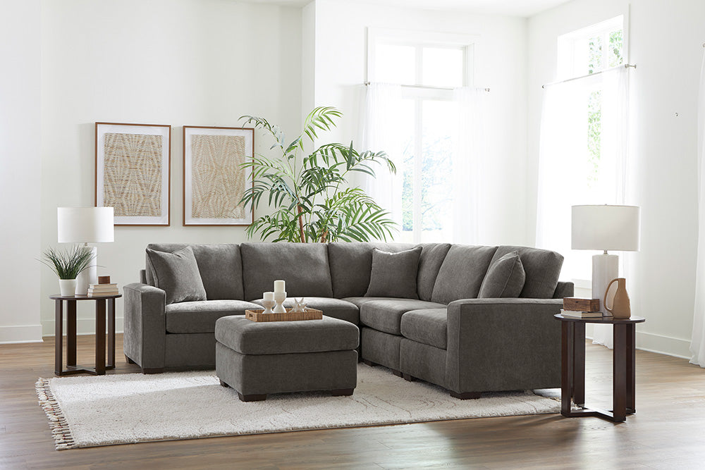 Peak Living - 730 Cardiff Mocha Sectional in Brown - 73076-4705_73077-4705_73011-4705_73011-4705_73024-4705_73005-4705 view 1