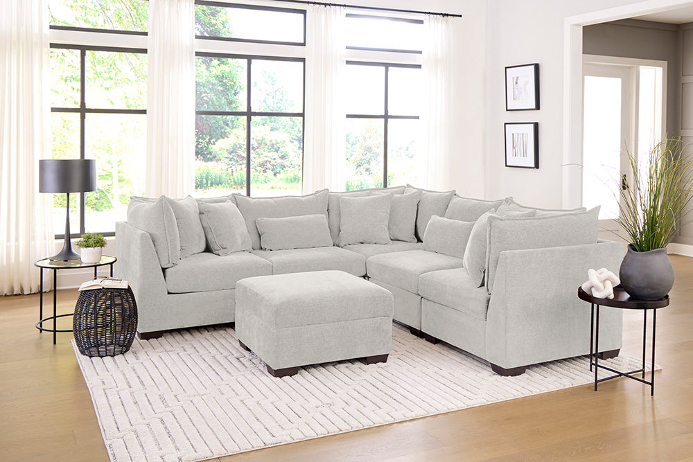 Peak Living - 850 Dino Ivory Sectional in Ivory - 85024-4353_85024-4353_85024-4353_85011-4353_85011-4353_85006-4353 view 1