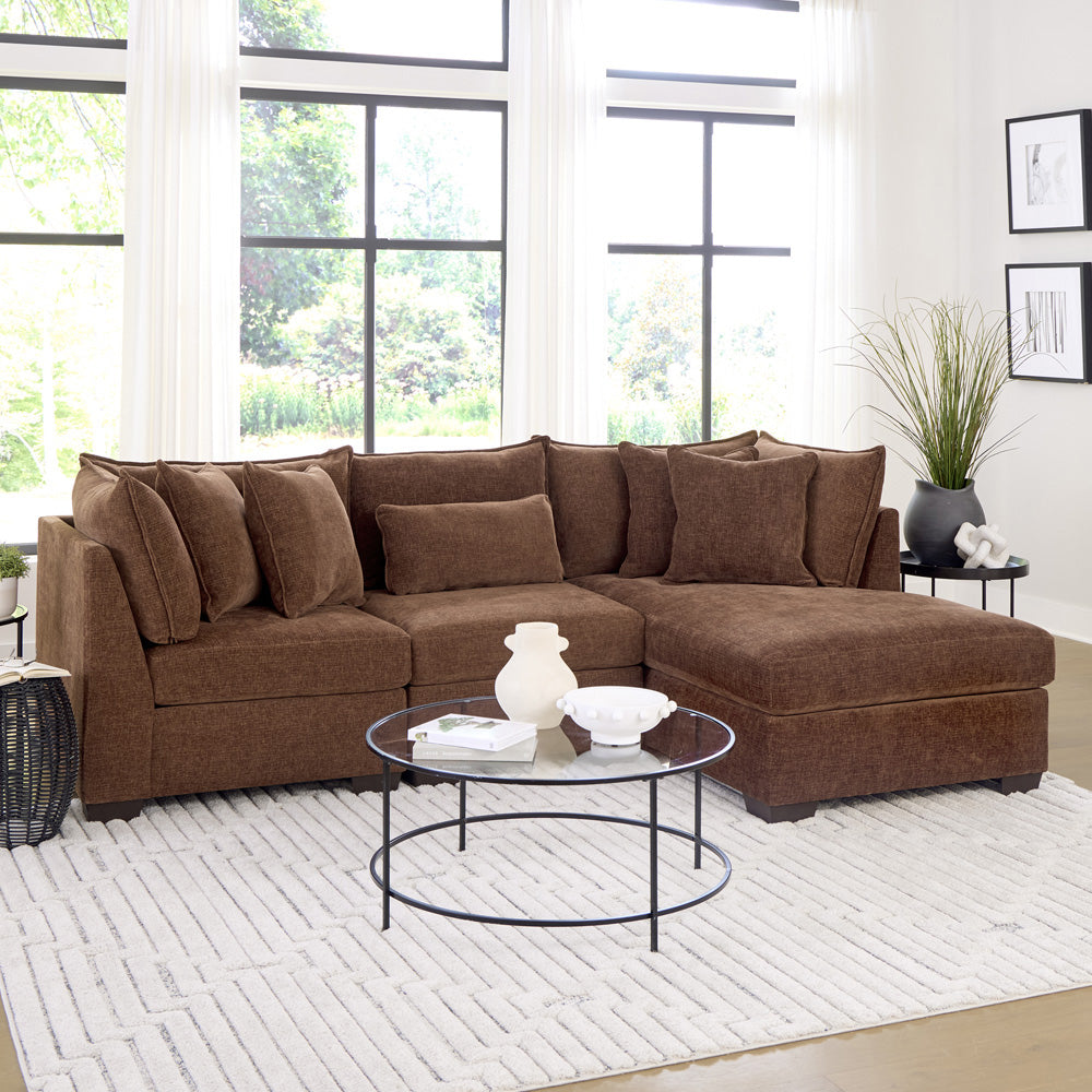 Peak Living - 850 Dino Rust Sofa Chaise in Rust - 85024-4351_85011-4351_85013-4351 view 1